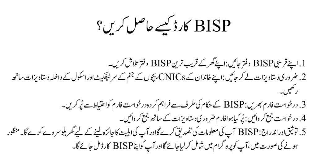 BISP Card Online Registration 2024