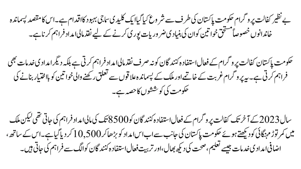 Benazir Kafalat Program Check by CNIC 2024